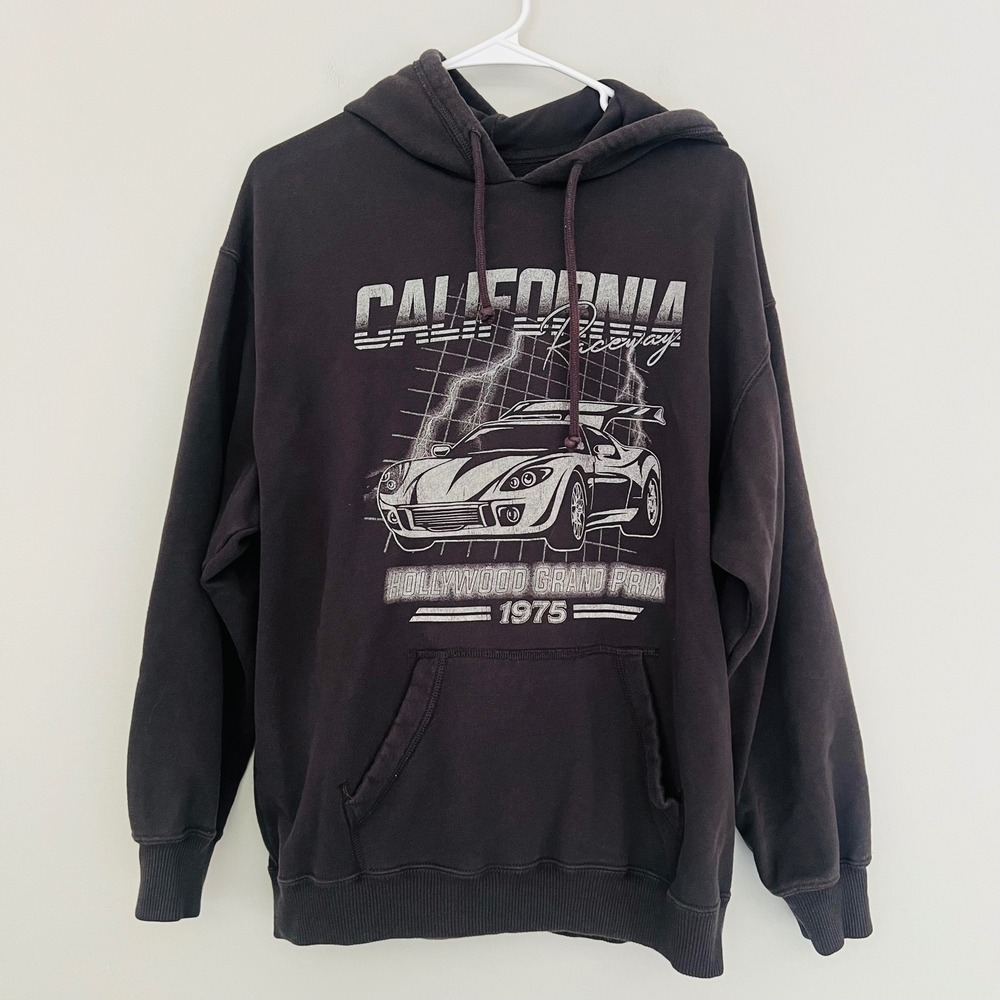 Hollister Mens California Raceway Hollywood Grand Prix 1975 Graphic Hoodie S